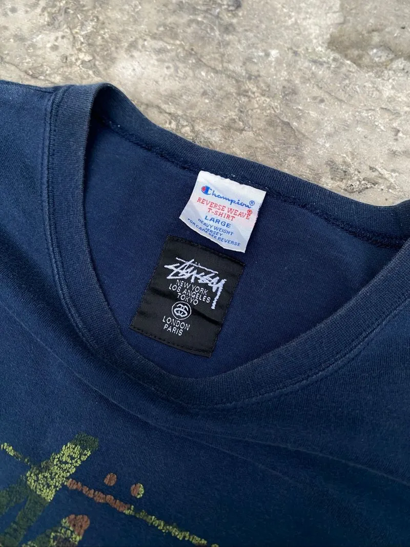 Stussy X Champion Reverse Weave tee - Preloved