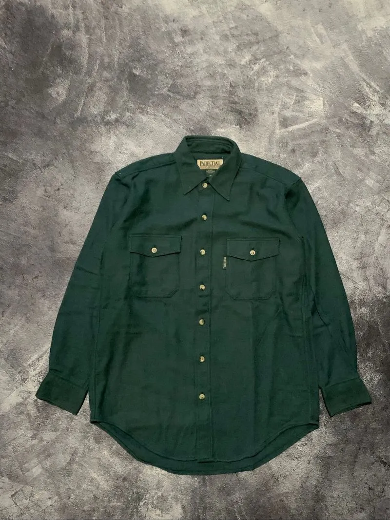 PacificTrail Shirt 90s Usa Double Pocket Olive Green photo 1