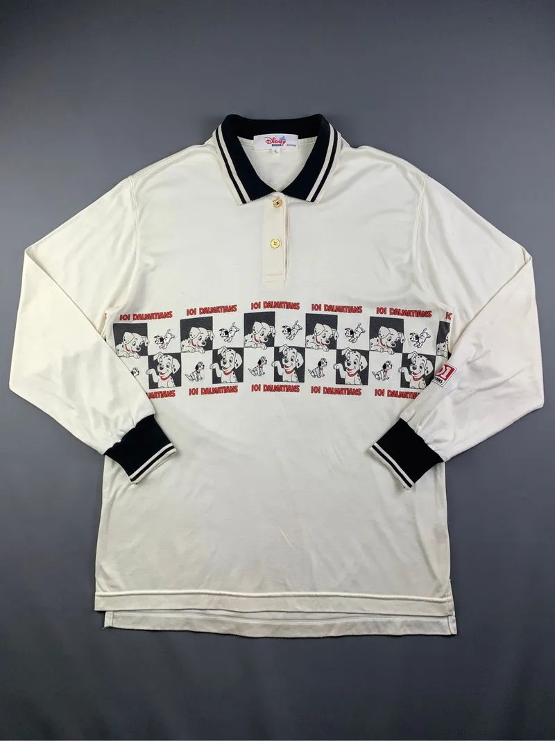1990s 101 Dalmatians by Disney White LS Polo (L) photo 1