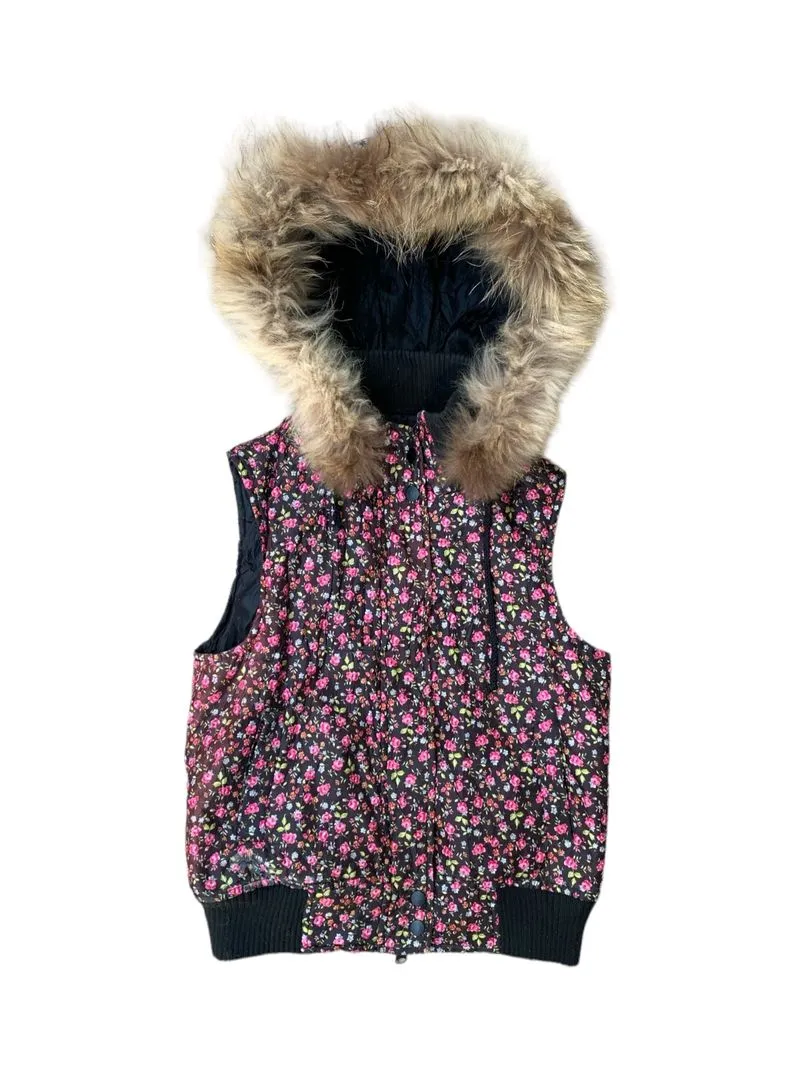 Vkei gothic flower fur hoodie vest ifsixwasnine lgb emo photo 1