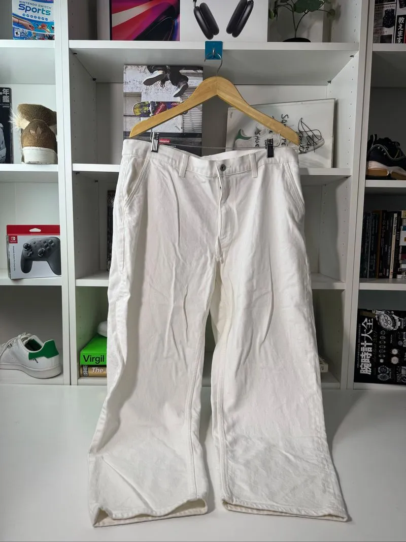 Celana panjang straight uniqlo white XL photo 1