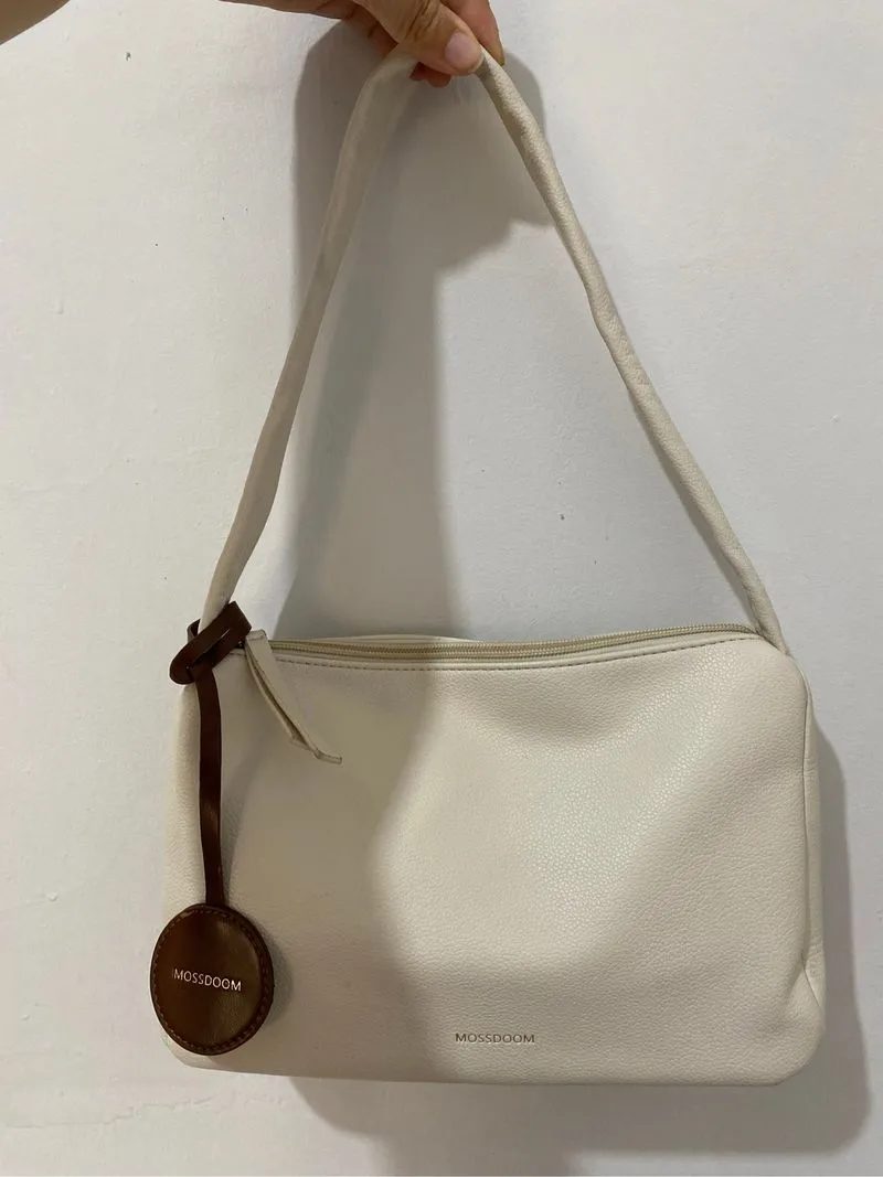 Tas Bahu MOSSDoom Cream Baguette Bag Y2K Vintage Shoulder  photo 1