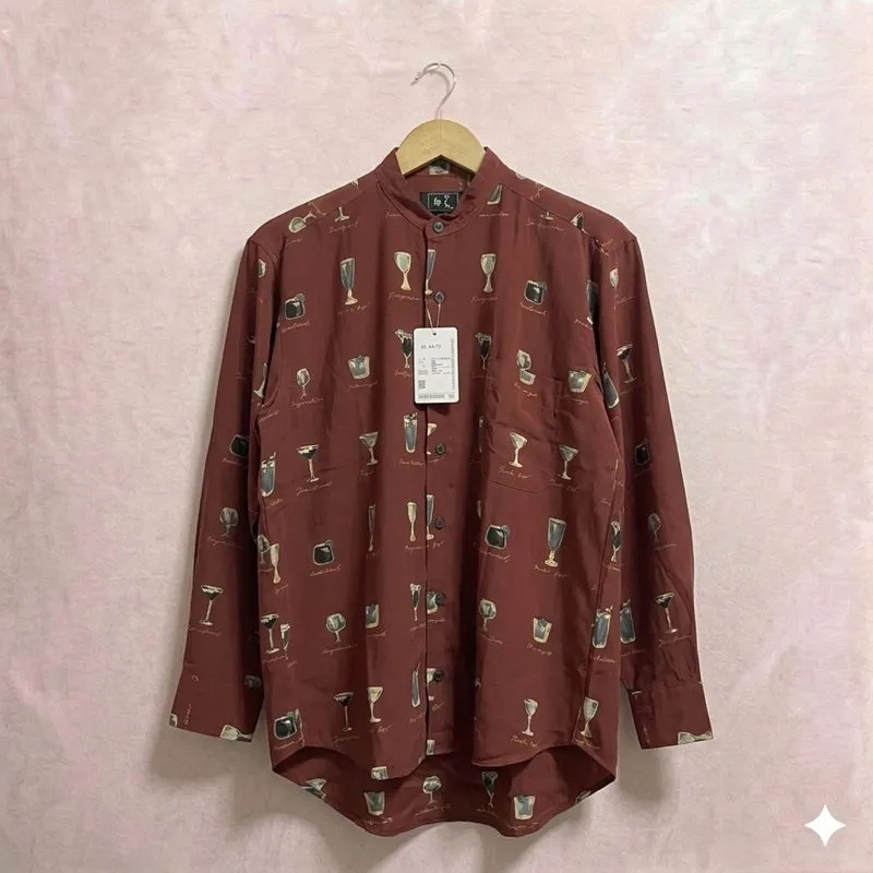 Vintage NICHIBI Japan Pattern Jacquard Pocket Shirt L/S photo 1