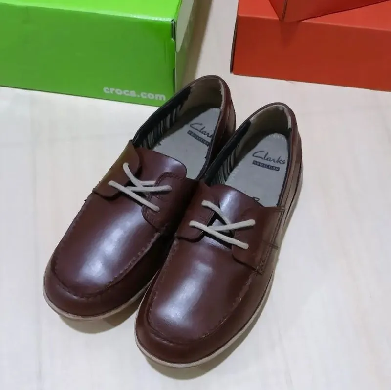 Clarks Moccasin Style Lace Up Shoes photo 1