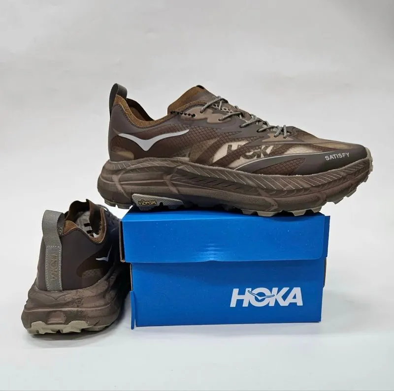 [Termurah] Sneakers - Hoka x Satisfy Mafate 4 Lite Brown photo 1