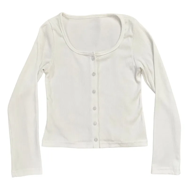 Minimalist Casual Crop top Wanita white photo 1