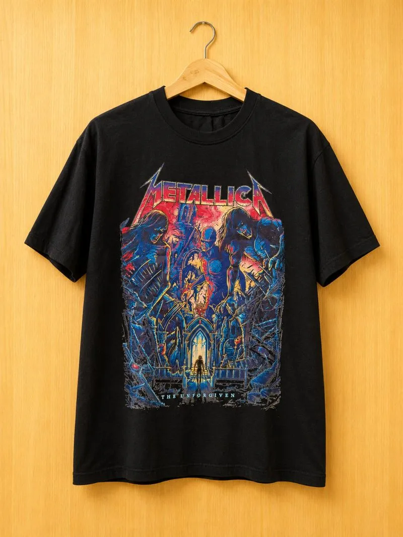 Baju Lengan Pendek Kaos Hitam Mettalica  photo 1