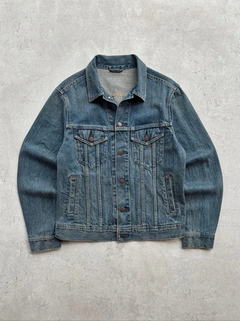 Vtg uniqlo trucker denim type III light blue jeans photo 1