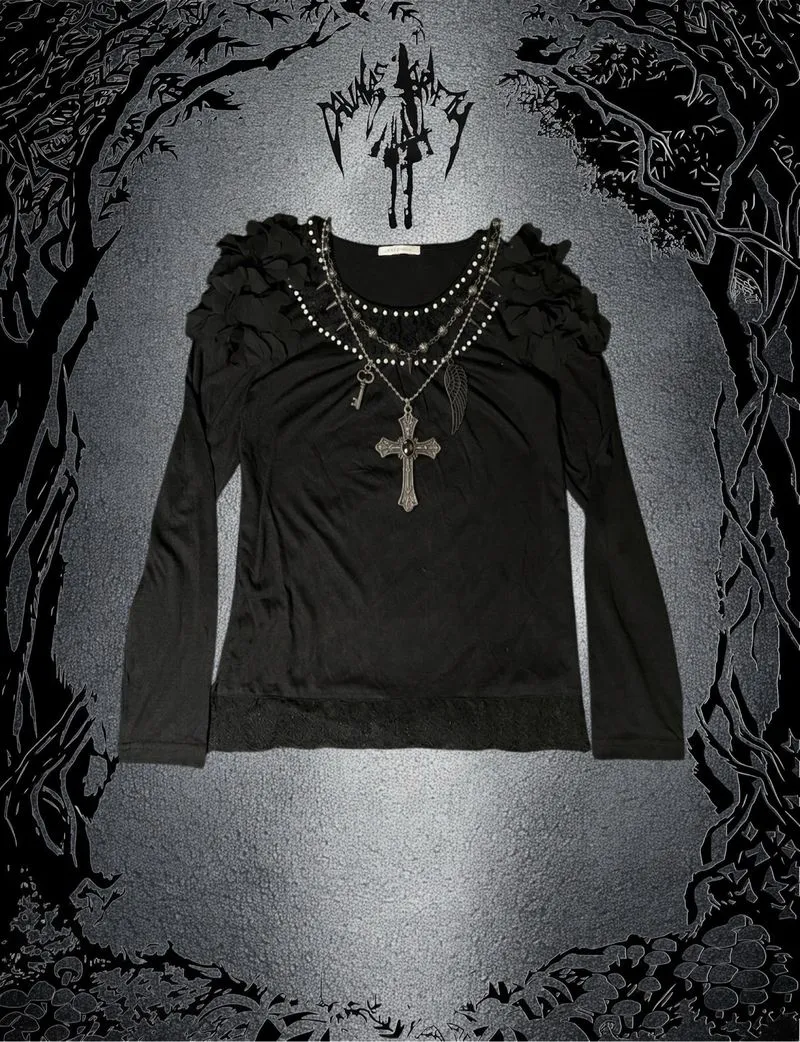 ✮ Axes Femme Tops Black Flower ✮ photo 1