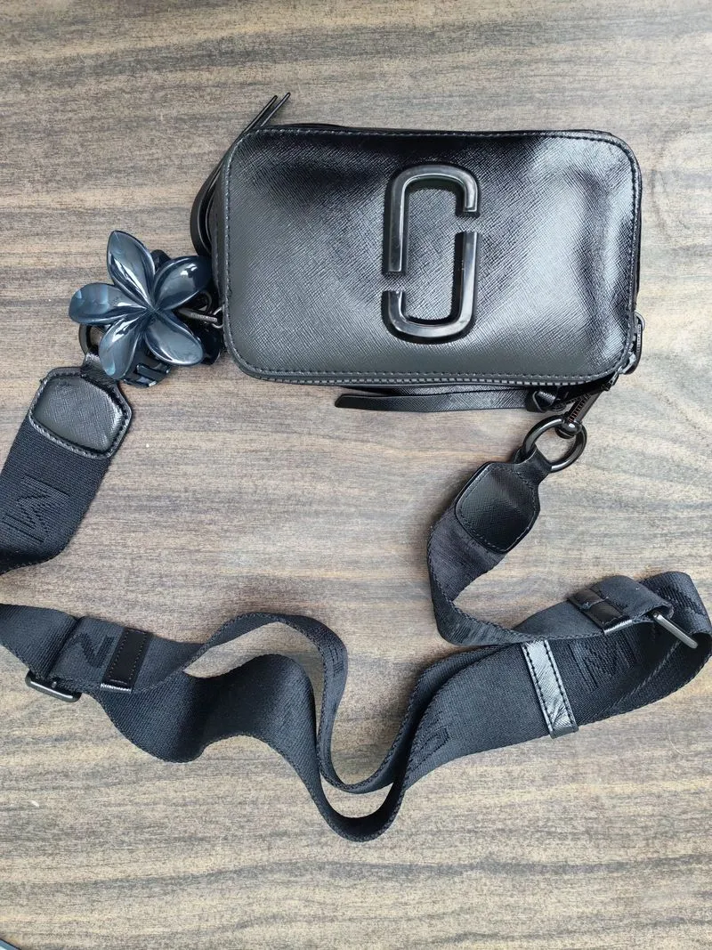 Sling Marc Jacob snapshoot full black; tas kamera kulit bran photo 1
