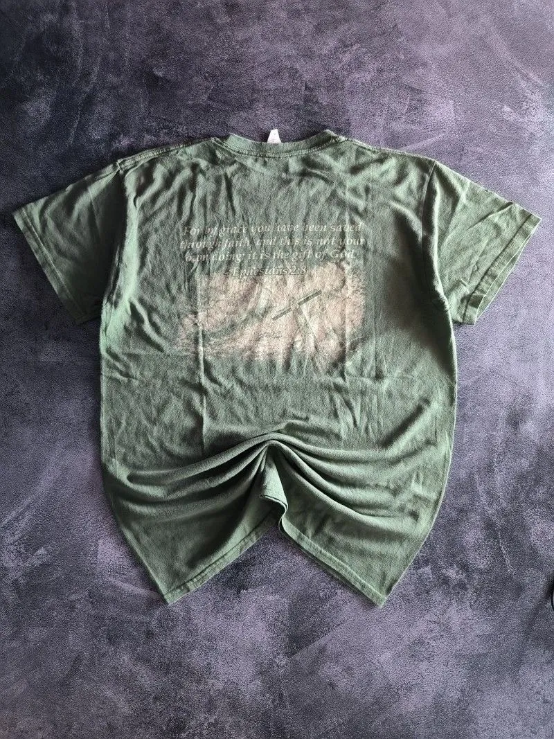 Gildan Vintage T-shirt Pria green photo 1