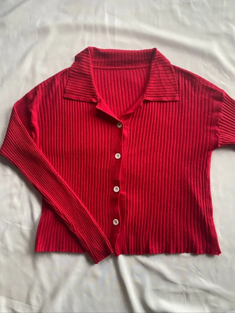 Cardigan - cherry red/merah ceri . batch 3 photo 1