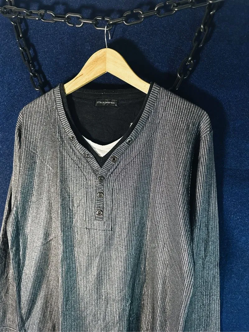 Japanese Moderm Triplelayer Longsleeve Shirt Punk/Gothic Sty photo 1