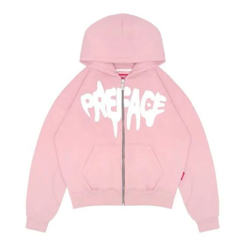 PREFACE Signature Zip Hoodie Pink photo 1