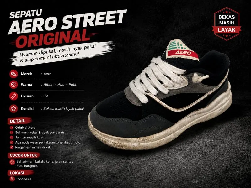 SEPATU SNEAKERS AEROSTREET BOSTON ORI photo 1