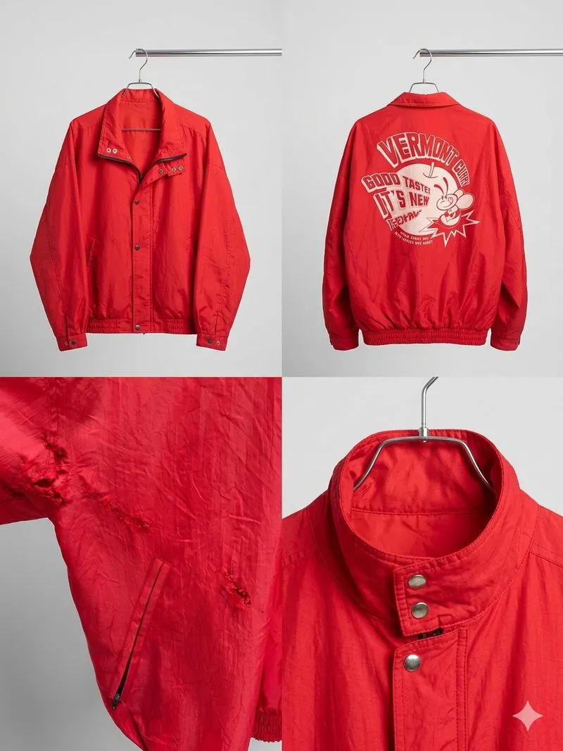 VINTAGE VERMONT CURRY JAPAN COACH JACKET – Red Racing photo 1