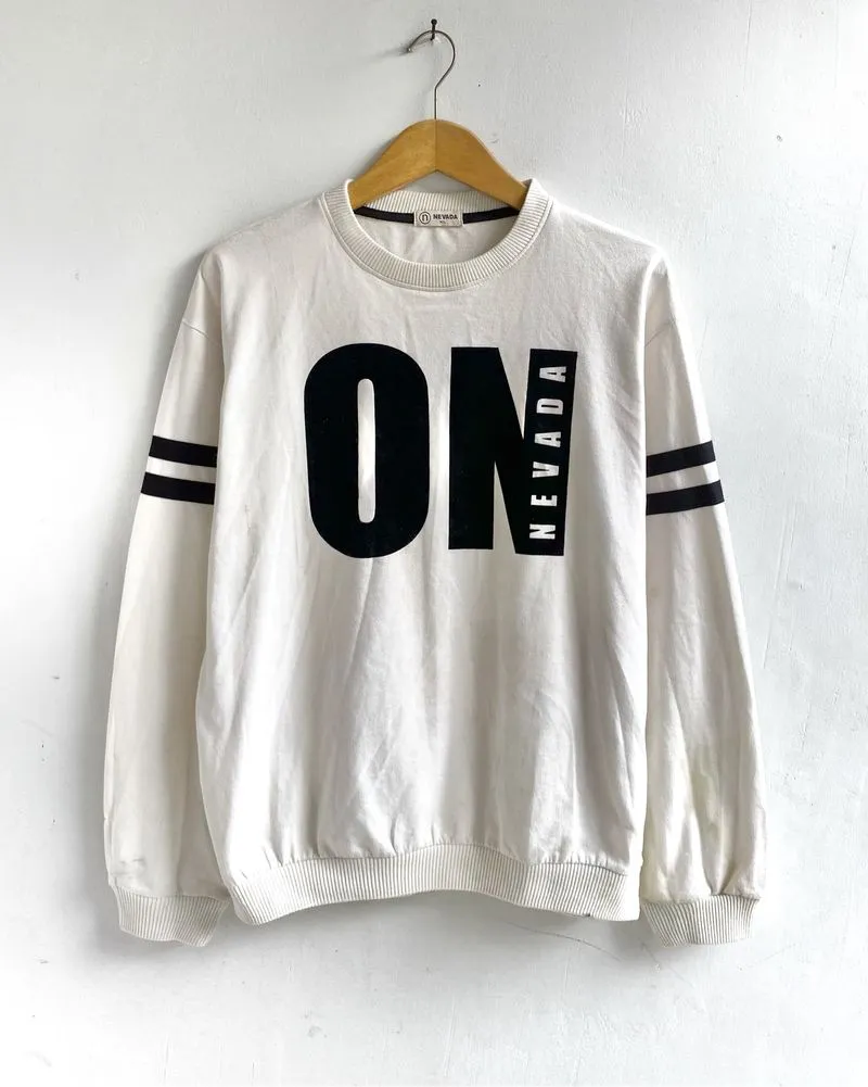 Nevada Velvet Art Sweatshirts Crewneck White Cotton photo 1