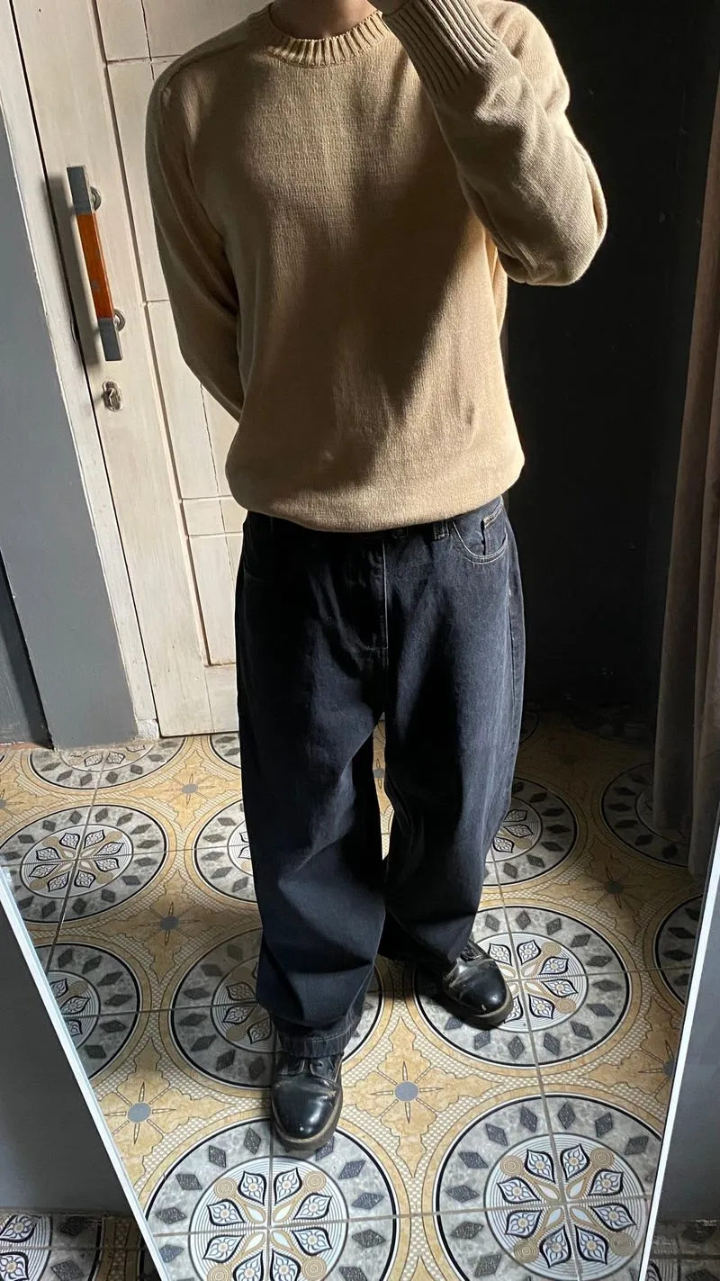Vintage RainGrim Sketch Beige Crewneck Knit Sweater photo 1