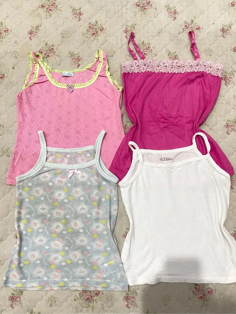 Takeall4pcs tanktop babypink lace babytee pita”coquette💗 photo 1