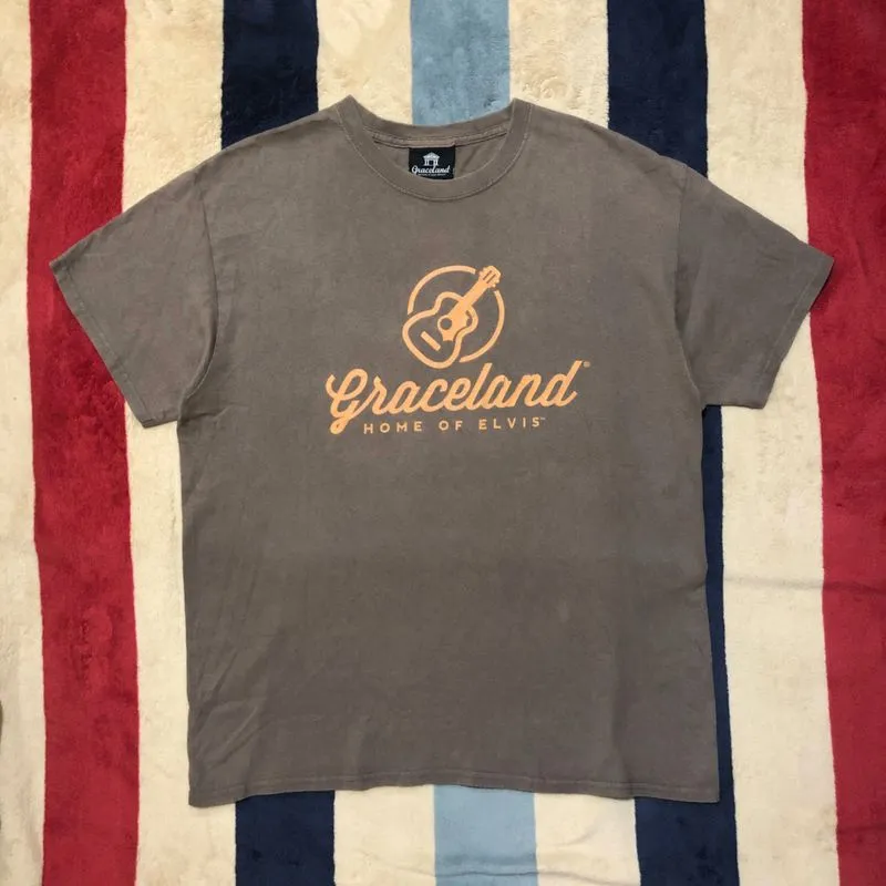 Vintage Graceland Home of Elvis Brown Official Merch T-Shirt photo 1