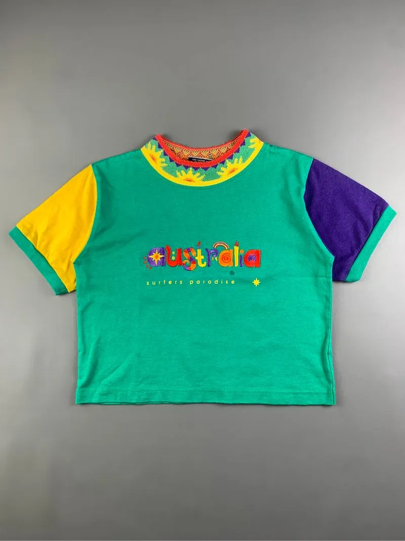 2000s Australia Embroidered Souvenirs Ringer Baby Tee (S) photo 1