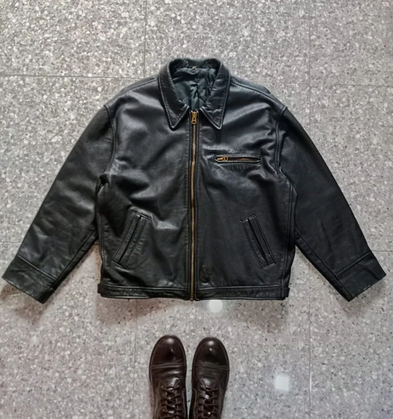 Jaket Kulit vintage Detroit tebal photo 1