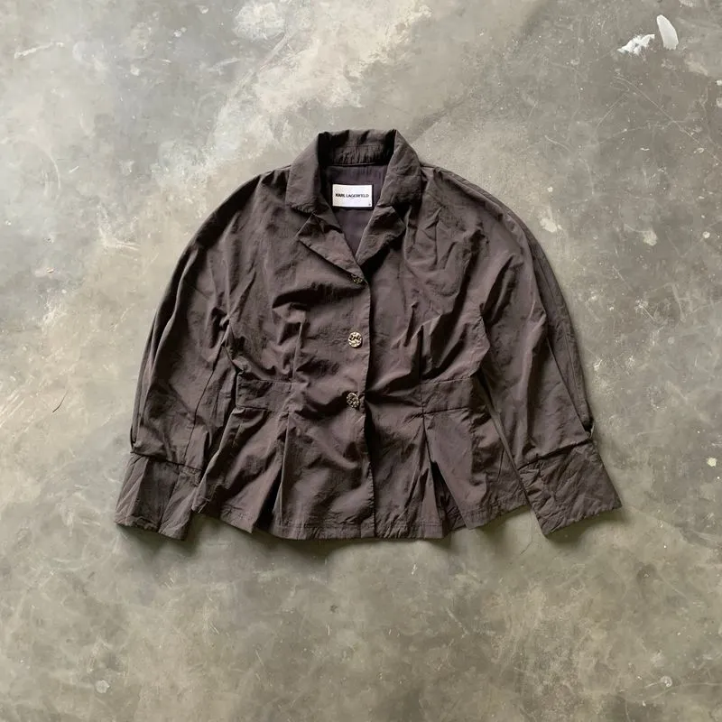 KARL LAGERFELD WOMEN’s BROWN CRINKLY JACKET photo 1