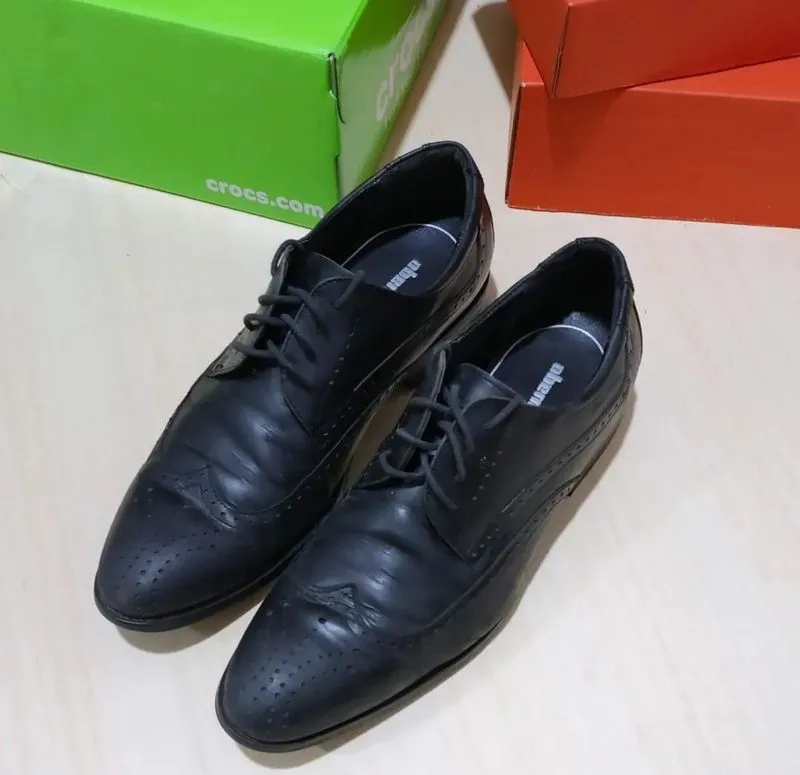 Obermain Wingtip Brogue Black Derby Shoes photo 1