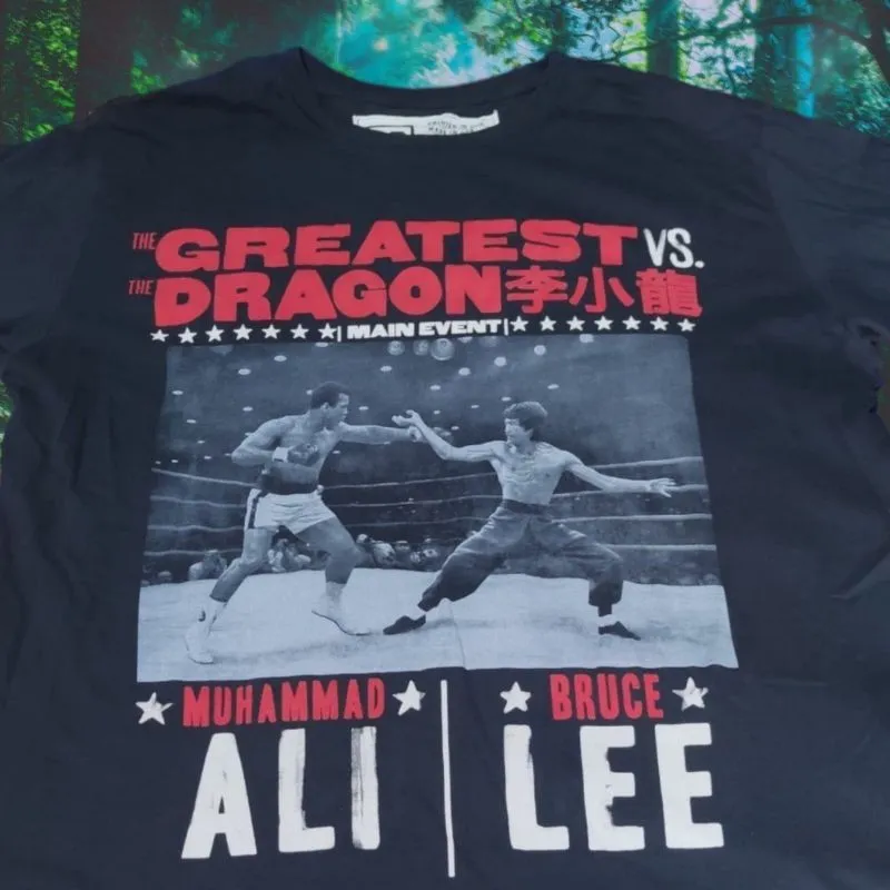 T-shirt BRUCE LEE VS MUHAMMAD ALI VINTAGE MADE USA RARE ITEM photo 1
