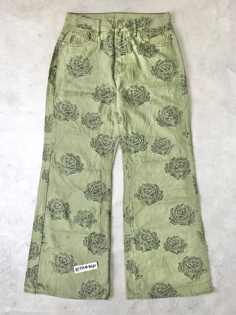 shein flower pattern bootcut pants  photo 1