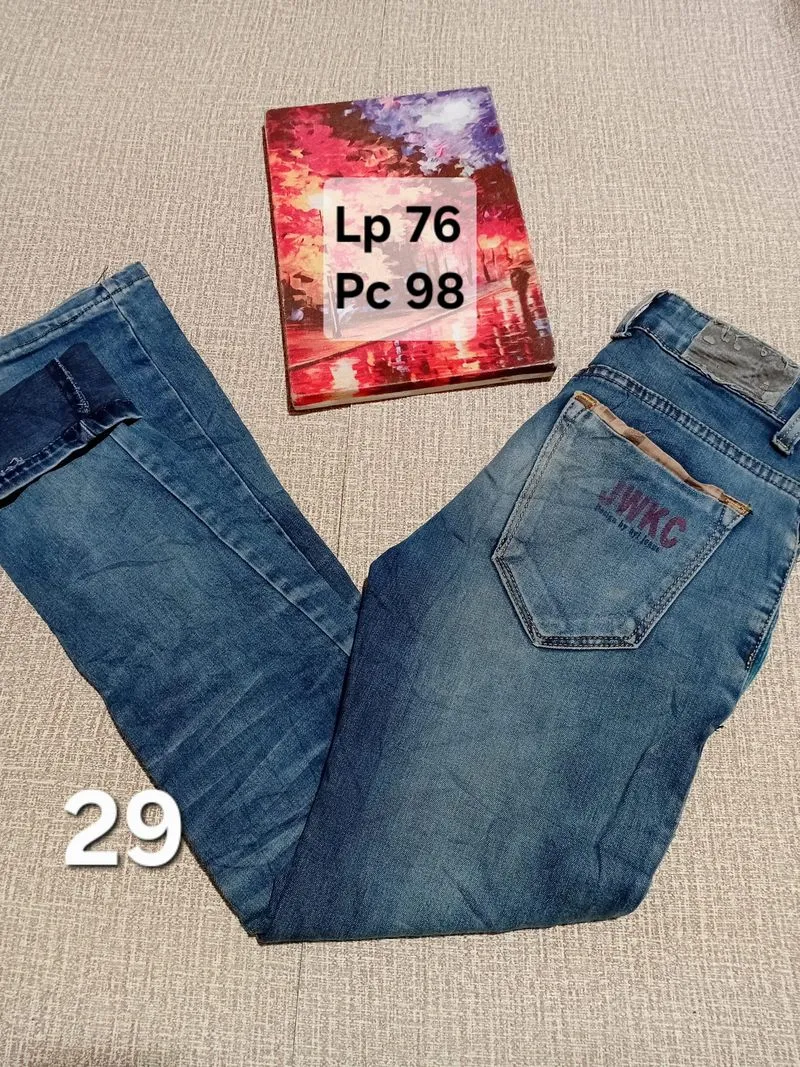 CELANA JEANS DENIM BLUE WASHED SKINNY WISKERS FADING  photo 1