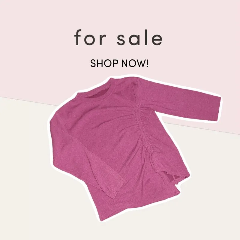 Minimalist Casual Sweater Wanita burgundy photo 1