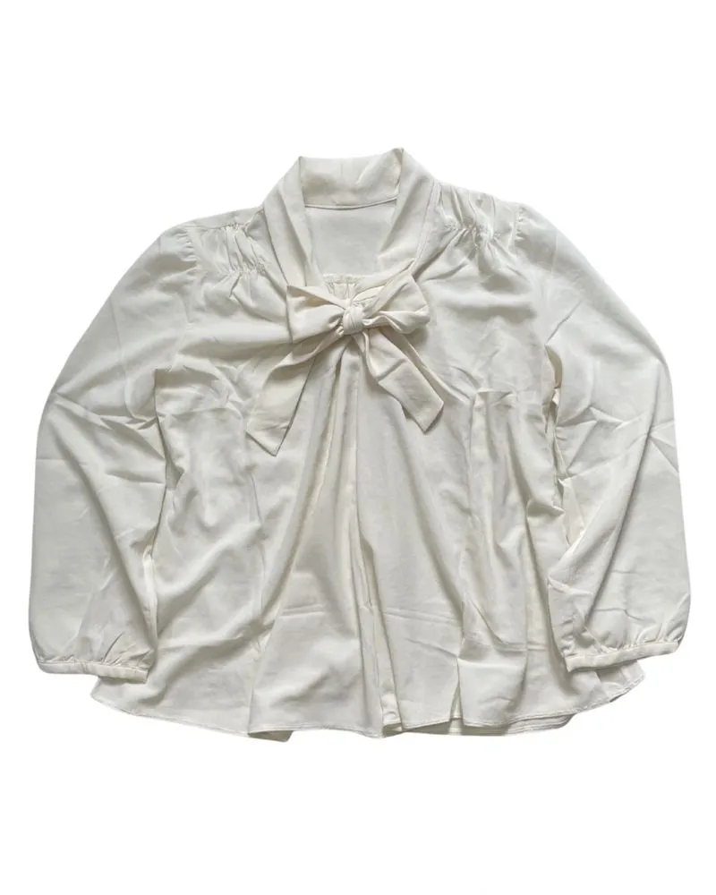 ivory bow blouse  photo 1