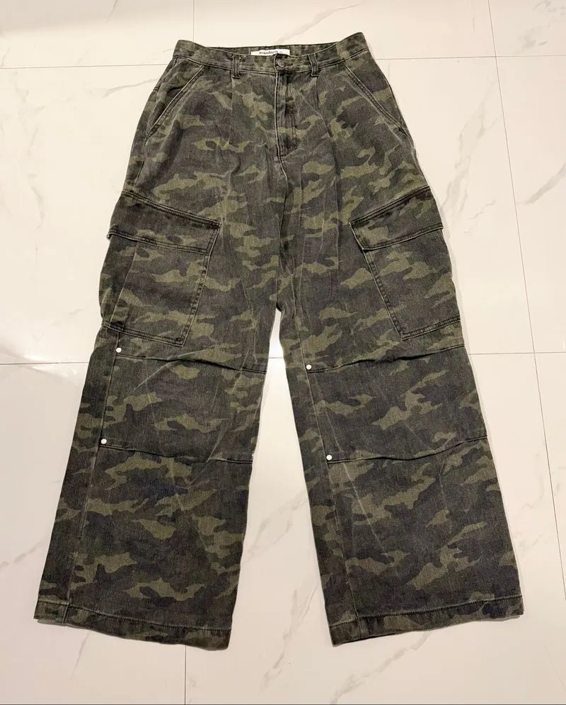 🍃🇰🇷@avandress Side big cargo pants camo photo 1