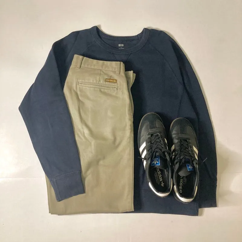 Uniqlo Casual Sweatshirt Pria navy blue photo 1