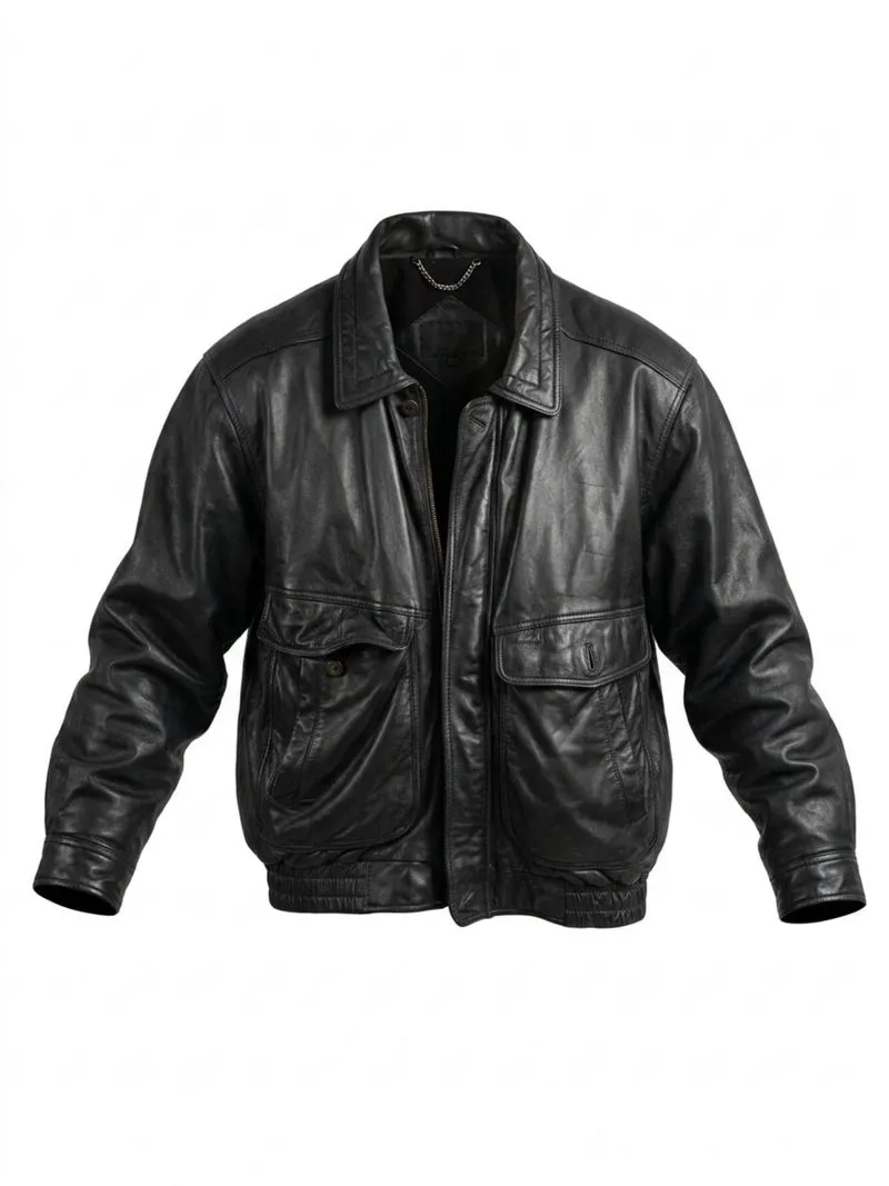 Jaket Kulit Slazenger Leather Jacket Bomber photo 1