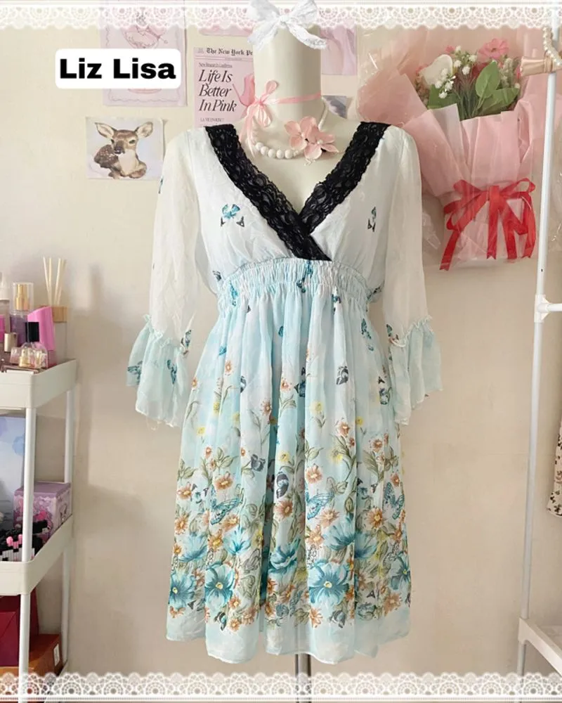 Liz Lisa Floral Blue Dress photo 1
