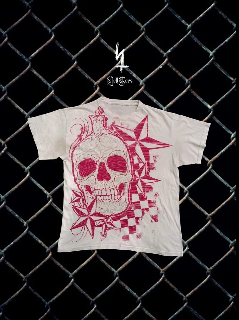 💀 Y2K "Horror Skull" AOP Grunge Tee photo 1