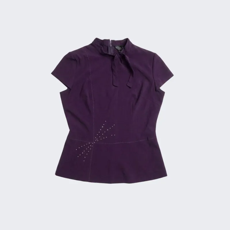 Blouse ungu fit body photo 1