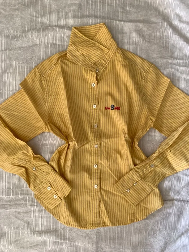 Y2K VANCL Yellow Striped photo 1