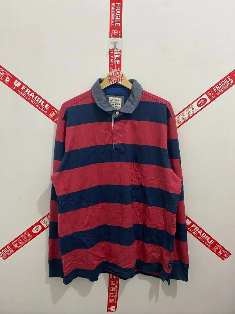 Casual Polo shirt Pria red blue photo 1