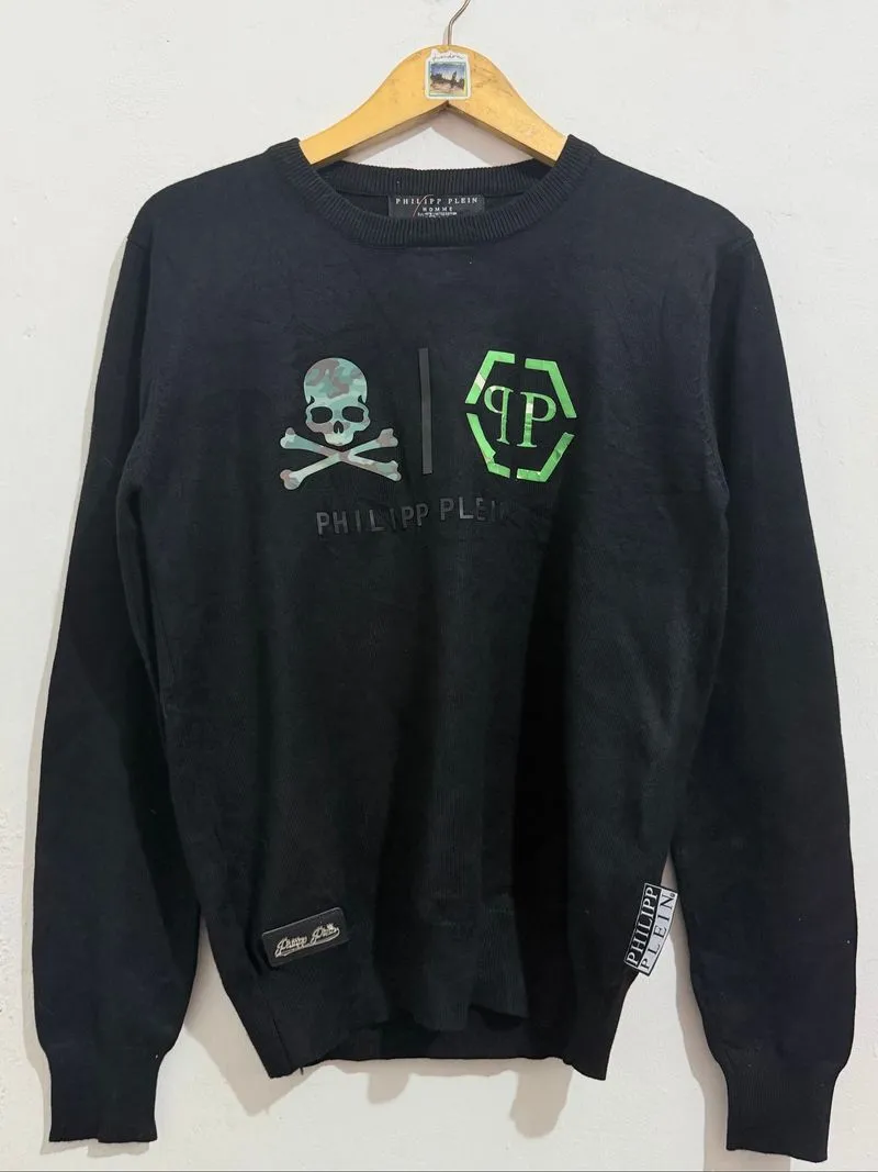 Philipp Plein Knitwear Skull Logo Army photo 1
