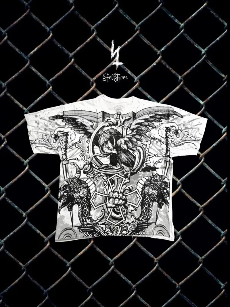 ⚜️ Y2ak Brass Knuckle AOP Grunge Graphic Tee photo 1