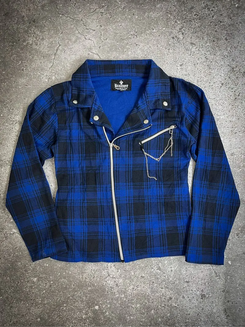Beaumere Plaid Chain Ramones Style Jacket photo 1