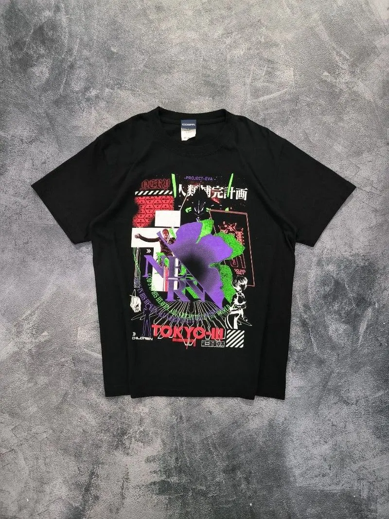 Japanese brand Streetwear Casual T-shirt Pria black photo 1