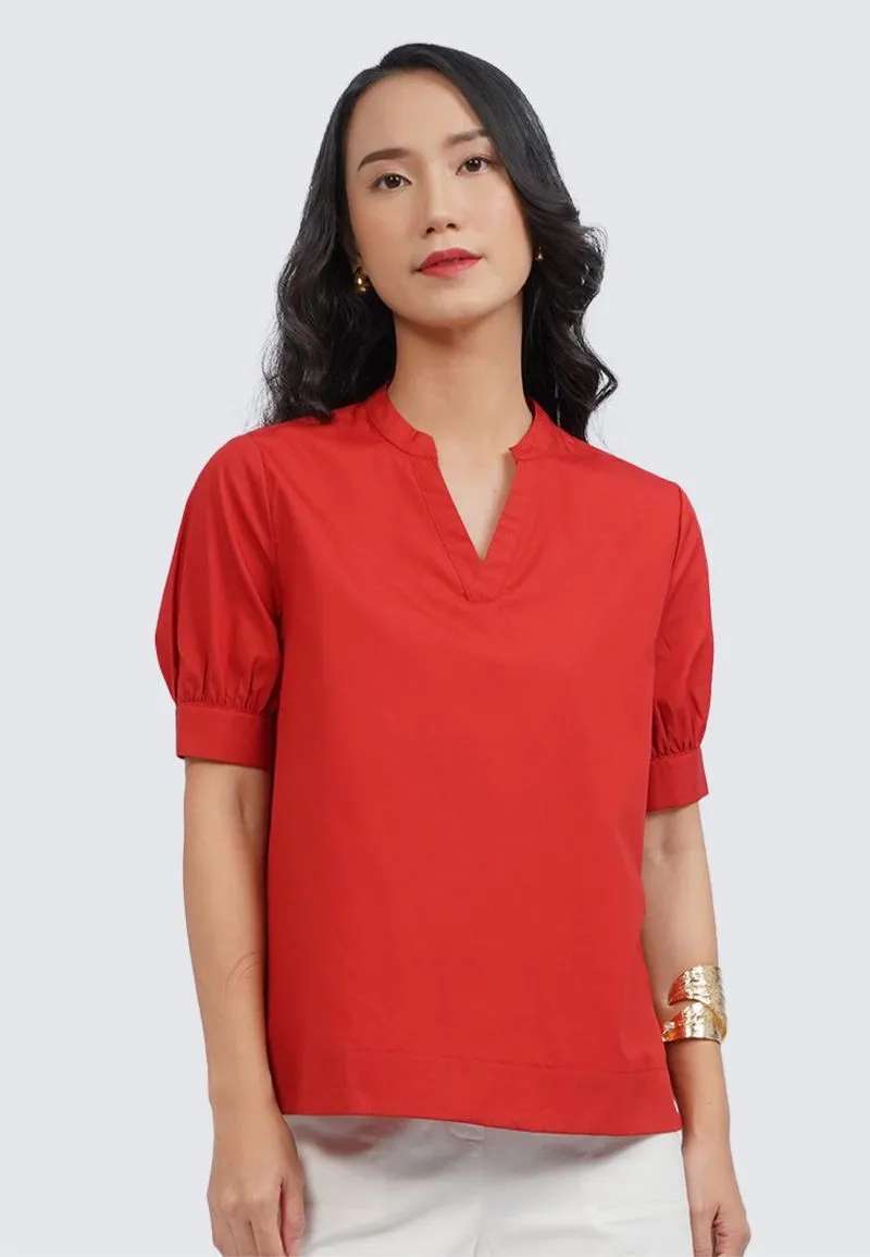 ET CETERA V-Neck Puff Sleeves Blouse photo 1