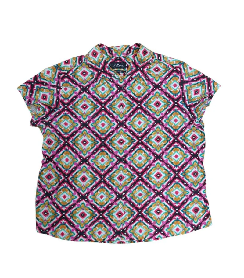 A.P.C rue madame paris short sleeve ethnic aztec photo 1
