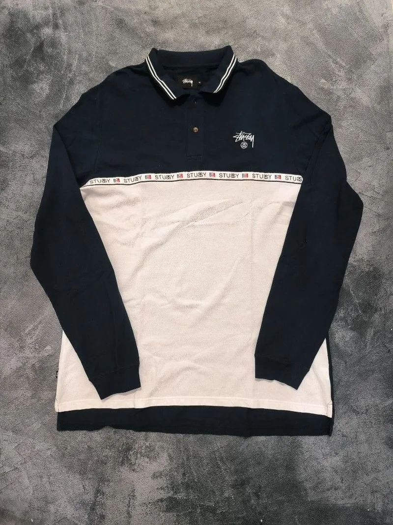 Stussy Streetwear Casual Polo shirt Pria multicolor photo 1