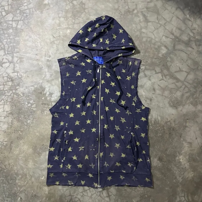 SLEEVELESS HOODIE VEST STAR PATTERN photo 1