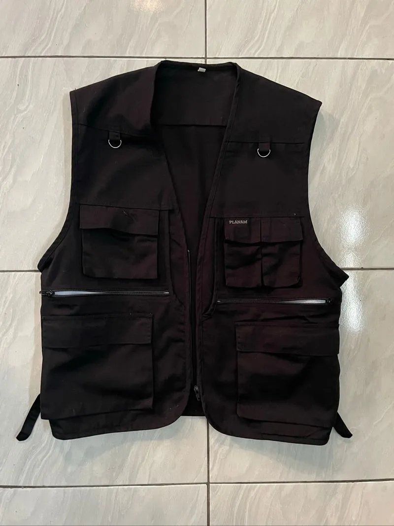 Tactical Utility Vest Hitam Multifungsi Banyak Saku photo 1